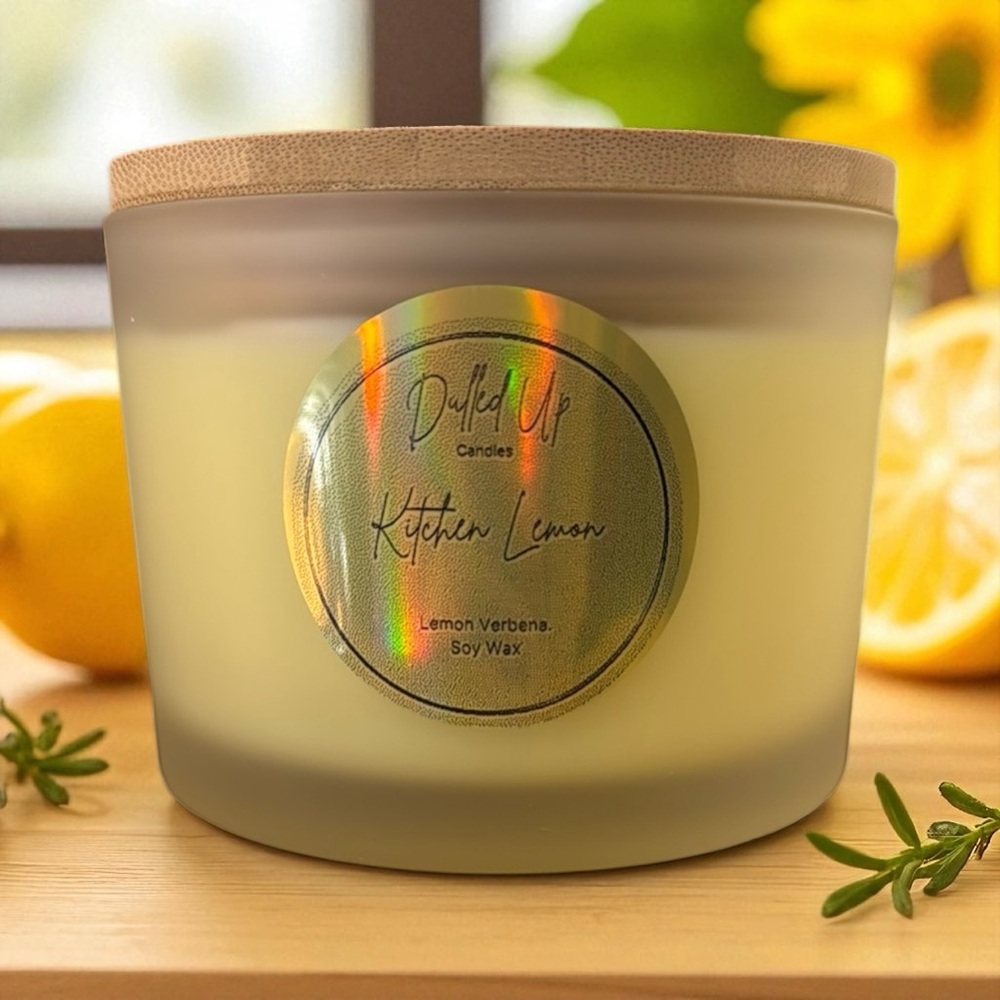 Kitchen Lemon Candle 16oz | Clean Fresh Citrus Soy Wax Candle | Hand-Poured